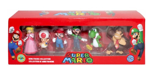 Set 6 Figuras De Personajes Súper Mario Bros Nuevo En Caja.