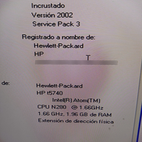 Ordenador Hp Thin Client Hstnc-006-tc 2gb Ram Atom N280 Usad (Usado)
