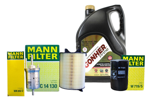 Kit Afinación Para Jetta A6 Mk6 2.0 11-18 5w30 Api Sp Aceite