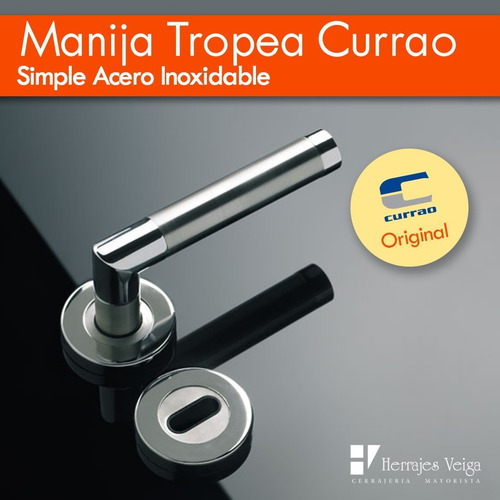 Imagen 5 de 10 de Manija Currao Tropea Simple Acero Inox C/cromo Puerta Hogar