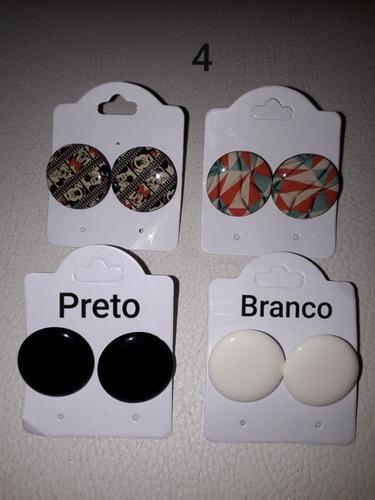 Kit 4 Peças - Brincos Botão