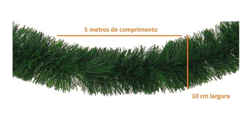Imagem 4 de 4 de Festão Verde De Natal - 5m. Festão Fougeron Quadruplo Ffq-10