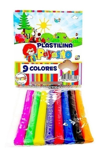 Imagen 3 de 3 de Plastilina 9 Colores Marca Payasito Pack De 3