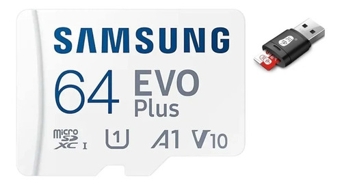 Micro Sd Samsung Evo Plus 64gb 4k 100mb/s + Adaptador Usb
