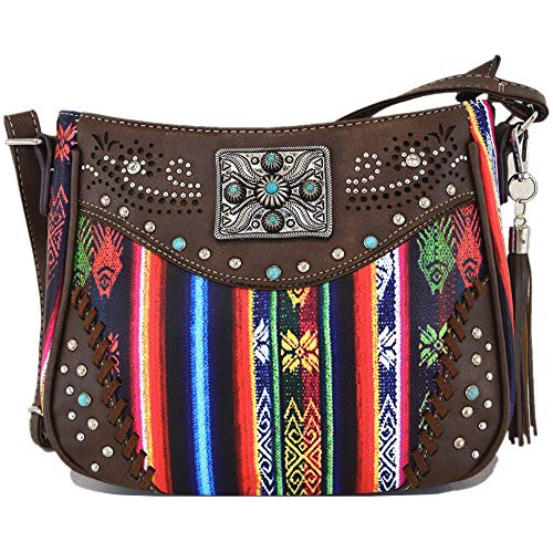 Native Studded Concealed Carry Purse Women Rhinestone Cross