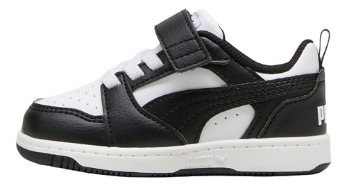 Puma Rebound V6 Lo Inf Para Niño Color Negro, Blanco