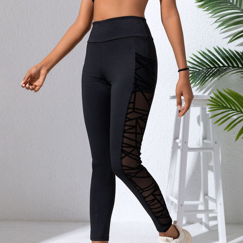 Pantalones De Yoga F Para Mujer, Talla Grande, De Malla, Ret