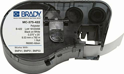 Brady Mc-375-422 Polyester B-422 Black On White Label Maker