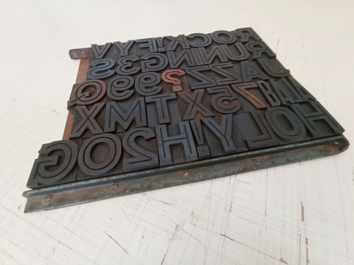 Antiguos Tipos De Madera Imprenta Deco Reliquia (Usado)