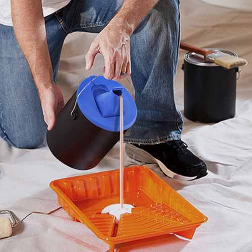 Tapa De Lata De Pintura Fácil De Verter Con Pico Y Azul