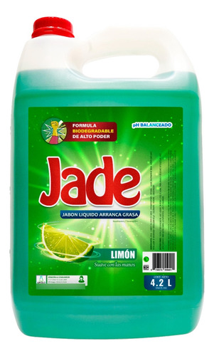 Jabon Lavatrastes Liquido Arrancagrasa 4.2 Litros Jade Limon