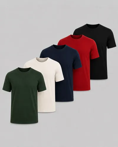 Kit 5 Camiseta Basica Masculina Qualidade + Preço Imbatível - foto 1