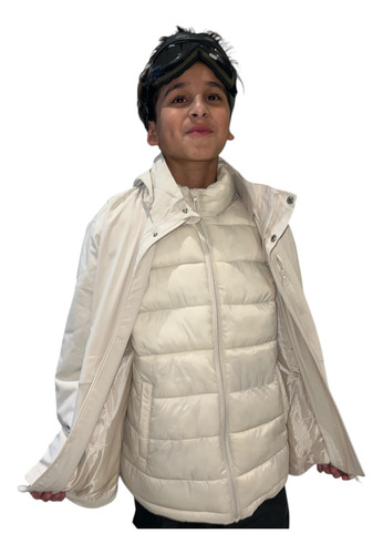 Campera Nieve Niños 2 En 1 Ski Snowboard Beige - Jeans710
