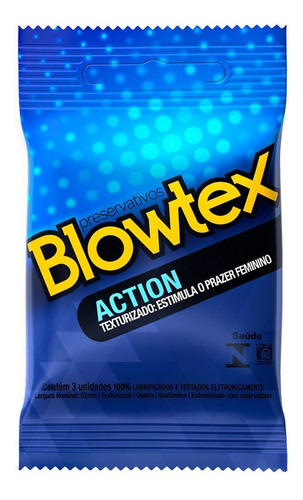 Imagem 1 de 1 de Preservativo Camisinha  Action Texturizada 3 Uni Blowtex