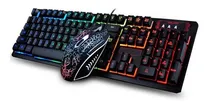 Comprar Teclado Y Mouse Gamer Ergonómico Luces Rgb Mouse K13 Teclado Negro D-6 P-2