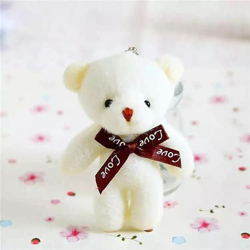 10 Lembrancinhas Chaveiros Urso De Pelúcia 12 Cm Branco