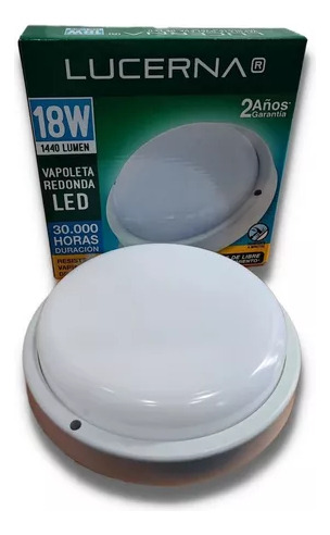 Vapoletas Led 18w 8pulgadas Redonda 100-240v 6.500k Lucerna