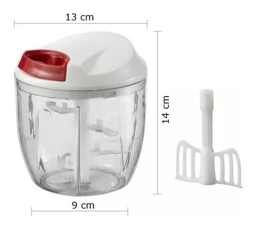 Imagen 6 de 8 de Picadora Manual Verduras Vegetales Multi Procesadora Tritura