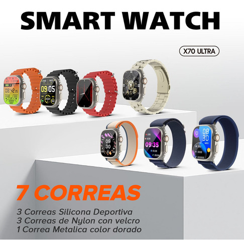 Smart Watch Reloj Inteligente Kbod X70 Ultra Pack 7 Correas