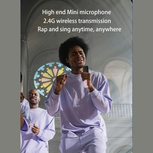 Máquina De Karaoke Portátil Con 2 Micrófonos Altavoz Mini In