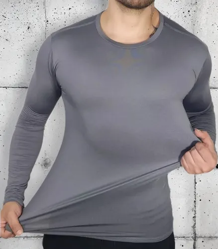 Buzo Camiseta Compresión Larga Deporte Licra Para Hombre