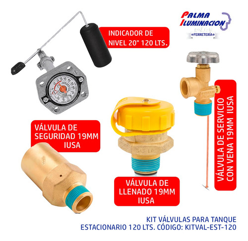Kit De Válvulas Para Tanque Estacionario 120 Lts