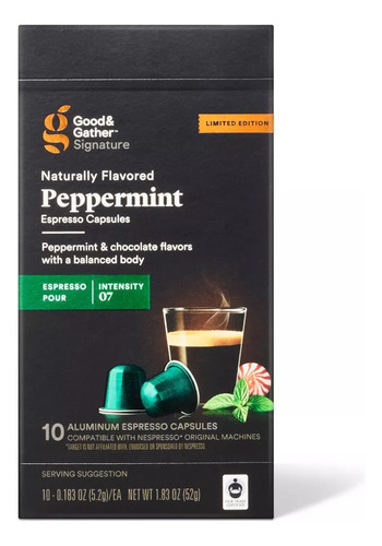 Nespresso Good&gather Peppermint Espresso Coffe 10 Pod