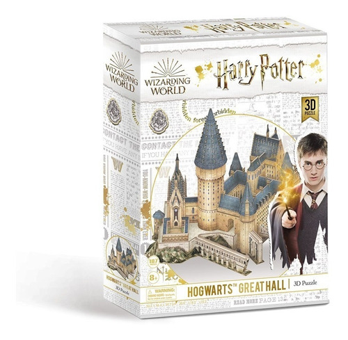 Imagen 2 de 4 de Harry Potter - Gran Salon Hogwarts - Puzzle 3d - 185 Piezas