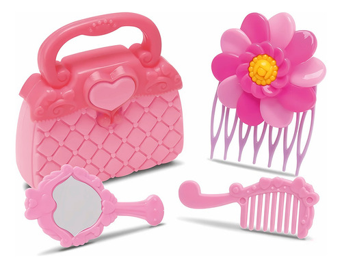 Brinquedo Fashion Com Bolsa Pente Espelho E Acessórios