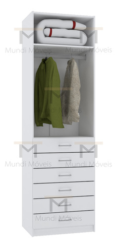 Armário Gaveteiro Cabideiro Modular Closet M576.b Branco