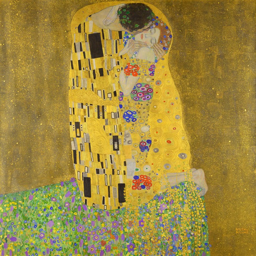 Cuadro El Beso De Gustav Klimt - The Kiss - 100x100 Cm.