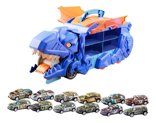 Coches Devoradores De Dinosaurios Con Pista Con 12 Carros