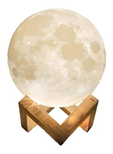 Lámpara Lunar 3d 18cm Con Touch / Centro Mesas Y Escritorios