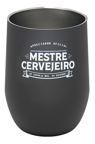 Copo Térmico De Cerveja Inox C Tampa 400ml Mestre Cervejeiro