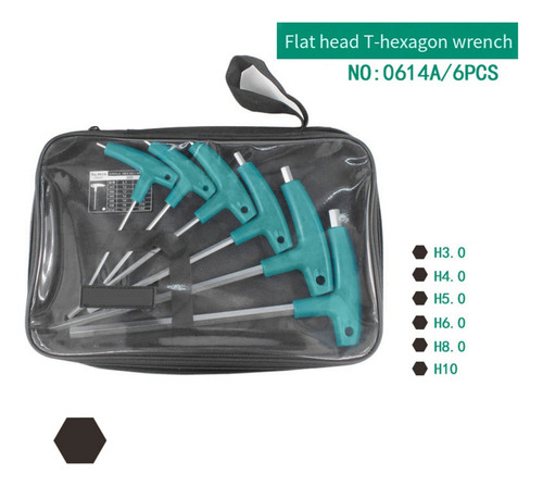 Kit De 6 Piezas De Herrajes Hexagonales Con Rosca En T Con M