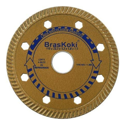 Disco Diamantado Braskoki 110mm Granitos Seco Agua 24264020