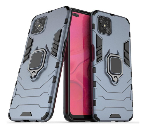 Funda Híbrida A Prueba De Golpes Para Oppo A92s/reno 4z 5g, 2 En 1, Soporte Anular, Pc, Silicona, Funda Protectora De Doble Capa