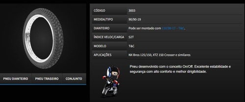 Par Pneu Technic T&c 110/90-17 + 90/90-21