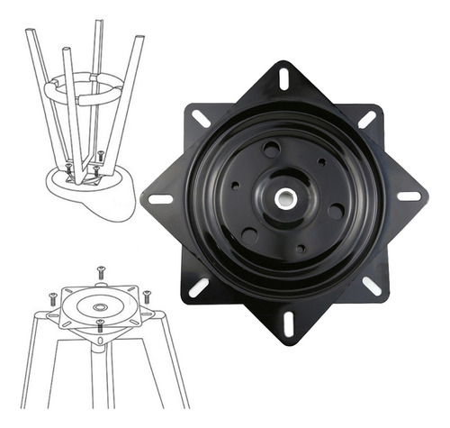Placa De Rodamiento Suave Para Silla, Giratoria, 8 Pulgadas
