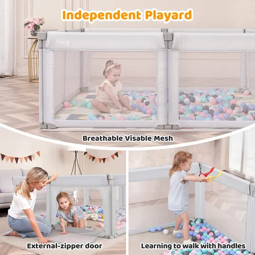 Corral Plegable Seguro Para Ninos Con Malla Transpirable