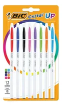 Comprar Bolígrafos Lapiceras Bic Colores Cristal 1,2mm X8 Tinta Exterior Blanco Colegial Escolar