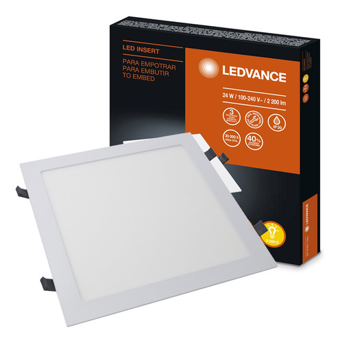 Luminária Led Tipo Painel De Embutir Ledvance 24w 2200 Lm