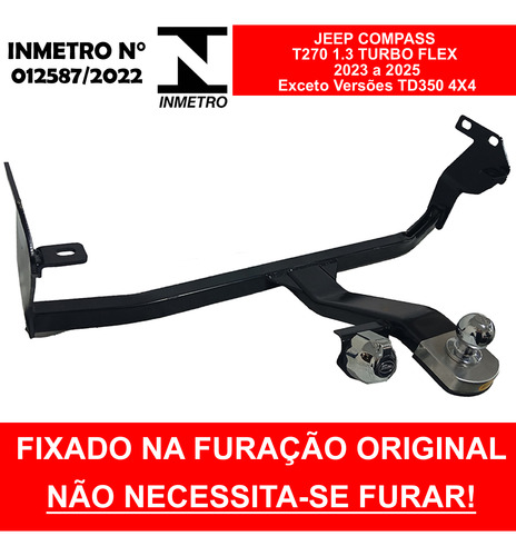 Engate Reboque Jeep Compass 2023 2024 2025+ T270 1.3 Turbo