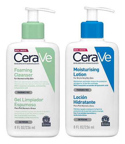 Pack Cerave - Gel Limpiador Y Loción Hidratante 236ml