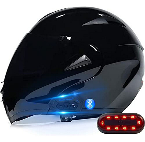 Casco De Motocicleta Modular Integrado Con Bluetooth, Con Vi