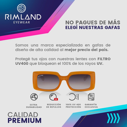 Imagen 5 de 8 de Gafas De Sol Anteojos De Sol Rimland Finch Caramelo