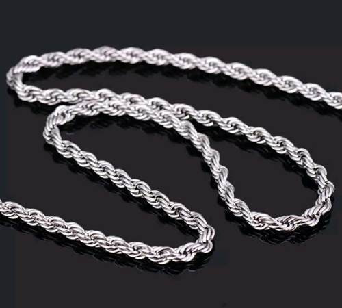 2 Cadenas Tourbillon Plata 40cm Y 4mm Regalo Hombre Mujer