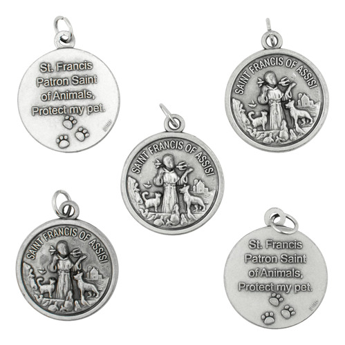 Pack De 5 Medallas De San Francisco Para Mascotas Ideal Para