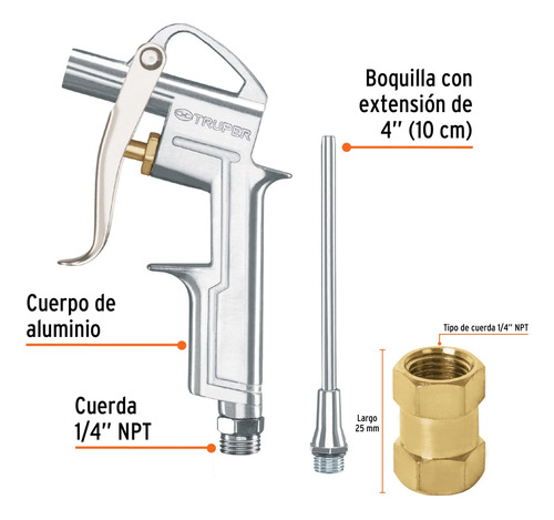 Compresora De Aire 80 L, 3-1/2 Hp, Kit Pistolas Truper