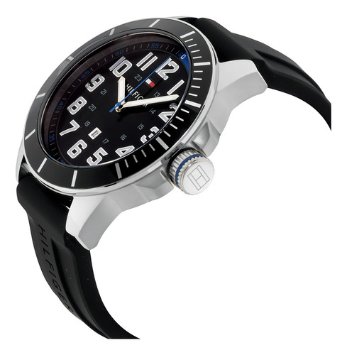 Reloj Para Hombre Tommy Hilfiger Original color Negro 1791072 Diametro 48 mm